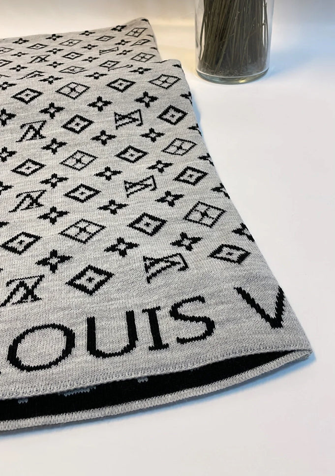 Louis Vuitton Çift taraflı Gri/Siyah Şal