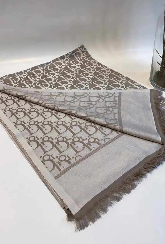 Dior Çift taraflı Eşarp Vizon/Krem