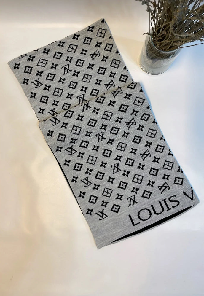 Louis Vuitton Çift taraflı Gri/Siyah Şal