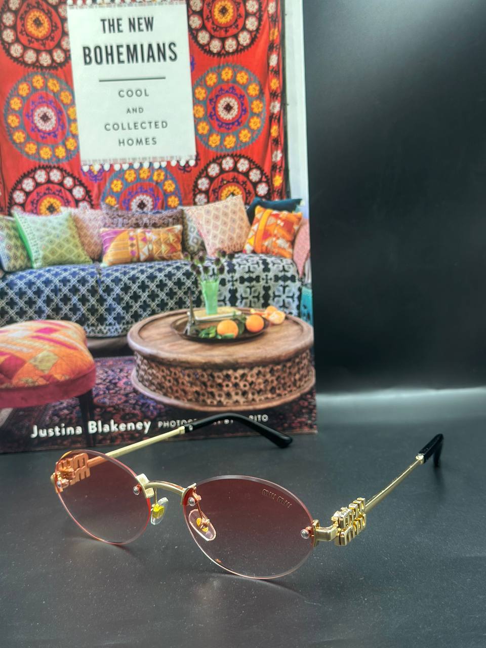 Miu miu Gözlük Yuvarlak (Pembe cam)